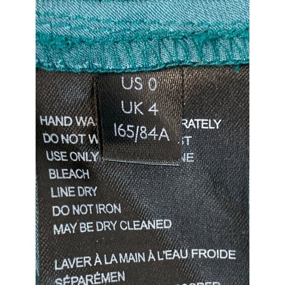 Anthropologie Teal Wrap High Low Long-Sleeve V-Neck Midi Dress Size 0 7518 - Picture 5 of 15